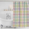 thumbnail image 2 of Green Beige Plaid Shower Curtain Set - Long 72" x 84" Washable Bathtub Curtain with 12 Hooks, Farmhouse Art Checkered Rustic Waterproof Fabric Stall Shower Curtains for Bathroom/Bathtub Décor, 2 of 6