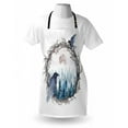thumbnail image 4 of Nature Apron, Foggy Forest Crow Full Moon Watercolor Bare Branches on Plain Background, Unisex Kitchen Bib with Adjustable Neck for Cooking Gardening, Adult Size, Blue Grey Pale Salmon, by Ambesonne, 4 of 4