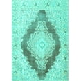 thumbnail image 1 of Ahgly Company Machine Washable Indoor Rectangle Persian Turquoise Blue Traditional Area Rugs, 2' x 5', 1 of 4