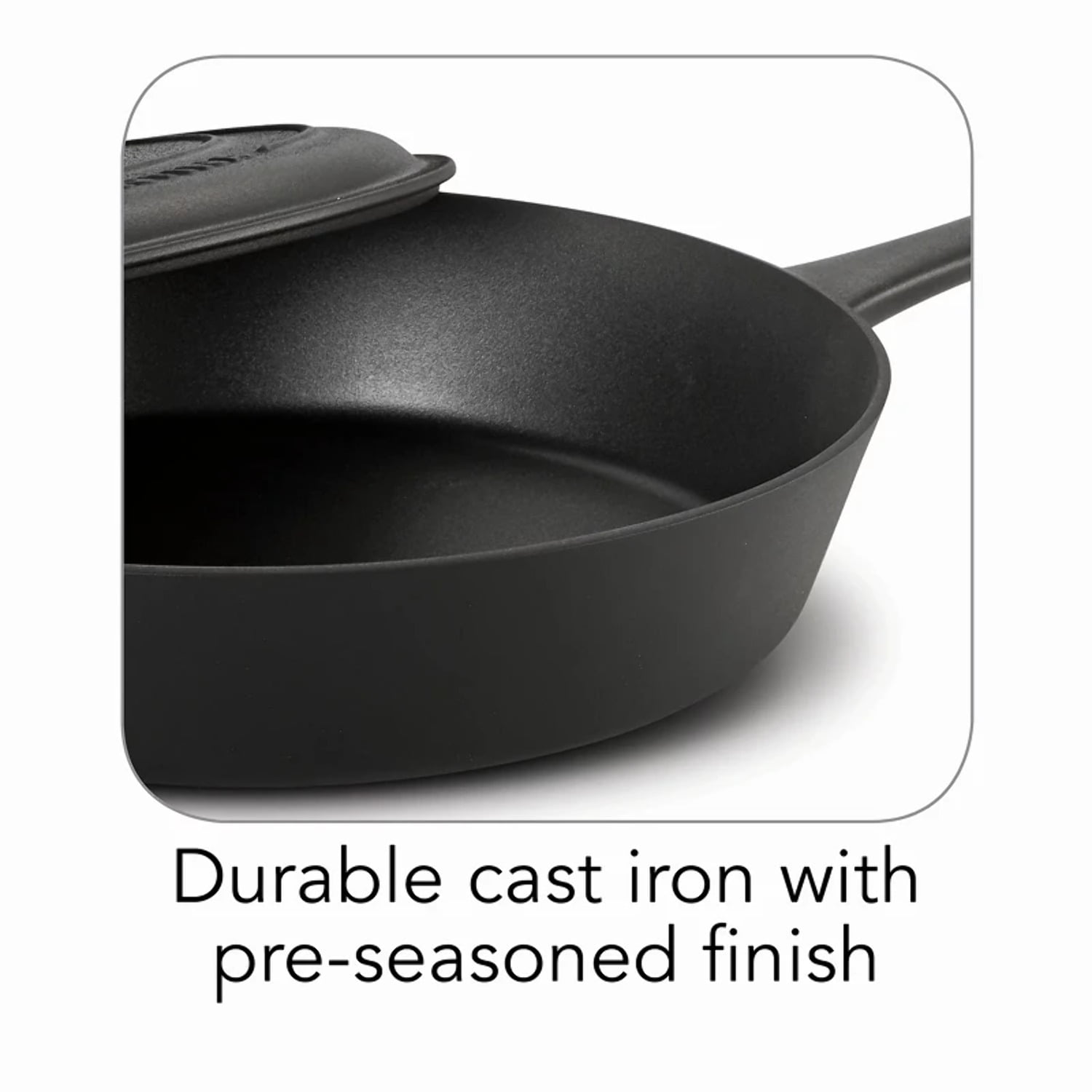Tramontina 12" Cast Iron Skillet Frying Pan With Lid Oven Safe Covered 12.5" 
