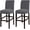 Dark Grey, variant on XmhyTop-A 2 Pack Stretch Bar Stool Covers Pub Counter Stool Chair Covers with Back Washable Barstool Seat Slipcover with Elastic Bottom (Dark Grey)