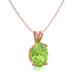 thumbnail image 5 of SuperJeweler 1 Carat Oval Shape Peridot Necklace in 14K Rose Gold Over Sterling Silver, 18 inches for Women, 5 of 5