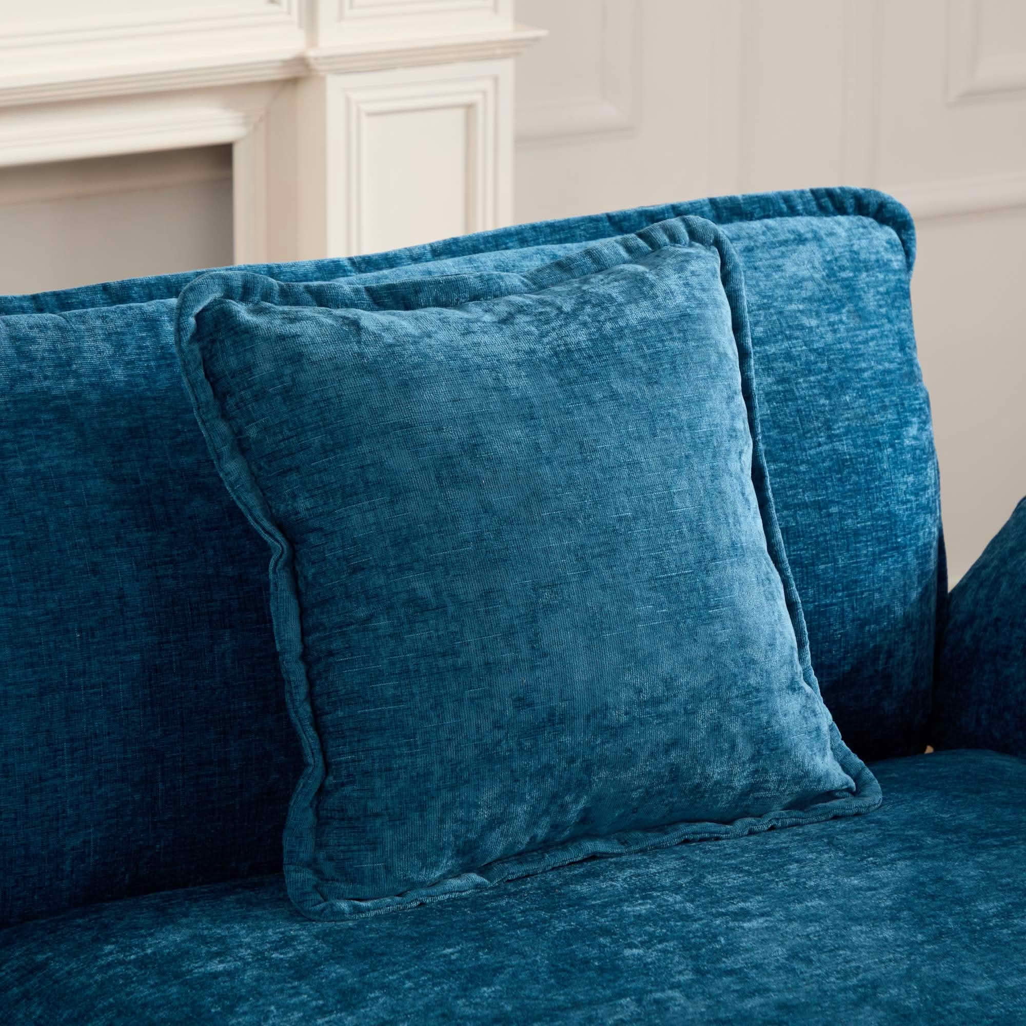 MAYEERTY Wider Armrest Cloud 3‑Seater Modular Sectional Sofa, Breathable Chenille Couch with Double‑Layer Cushion for Home Apartment, Ottoman Not Included
