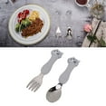 thumbnail image 1 of Fork Cute Cartoon Shaped Spoon, 304 Stainless Steel Tableware Animal Fork And Spoon Two Piece Set For  Feeding Training, 1 of 8