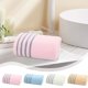 thumbnail image 1 of Toalla de baño de algodón | Grande de gran tamaño 28.7x13.4 pulgadas | Secado Rápido Absorbente Suave Espesado | Toalla de spa para hotel de lujo unisex | Duradero Lavable | Azul Rosa Blanco, 1 of 5