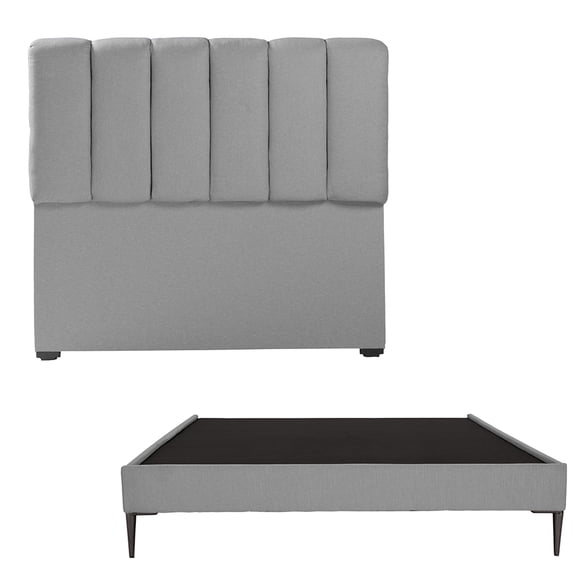 Recámara Matrimonial Dicasa Kami Gris Medio con Cabecera + Base Cama Slim
