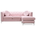 thumbnail image 3 of Glory Furniture Méridienne Rembourrée en Velours Pompano Rose, 3 of 8