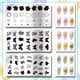 thumbnail image 2 of Juego de 3 placas para estampar uñas con diseño de flores, mariposas y hojas. Plantillas para estampar uñas con motivos de plantas. Placas de acero inoxidable con imágenes para uñas., 2 of 7