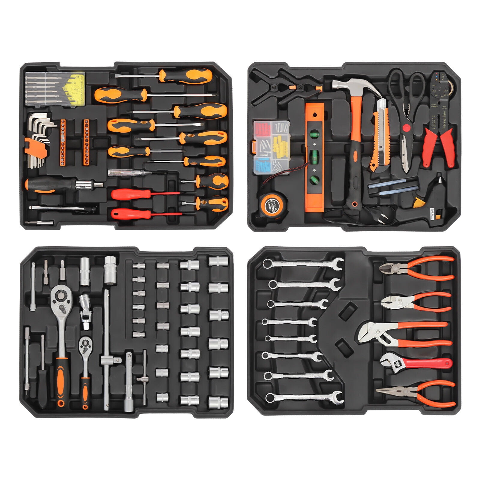 187pcs Household Trolley Case Tool Box Set Hand Tool Kit Mixed Hand Tool Kit