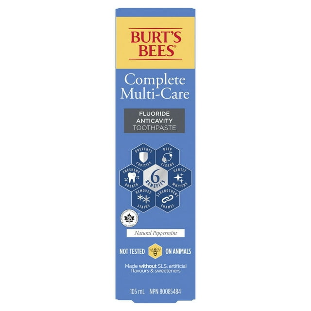 Burt's Bees Toothpaste Complete Multi Care, 105 mL, Natural Source Flavour