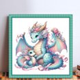 thumbnail image 2 of Hilo algodón ecológico bordado Wdftyju 16CT 40*40cm Madre e Hijo-Dragón Azul, 2 of 9