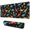 Black Cartoon Dinosaurs-3, variant on Long Mouse Pads for Desk,Black Cartoon Dinosaurs Eggs Stars Desk Mats on Top Of Desks, Desk Mouse Pad Extra Large with 3mm Non-Slip Base and Stitched Edge for Gaming,Work,Home 31.5"x11.8"