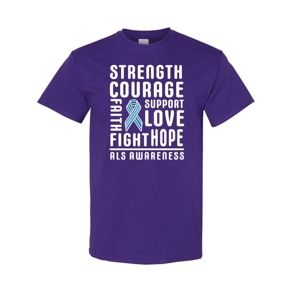 Inktastic ALS Awareness Strength Courage Support T-Shirt