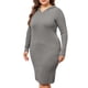 thumbnail image 4 of Vestido de suéter de talla grande Agnes Orinda para mujeres, vestido midi con capucha de manga larga 4X gris, 4 of 6