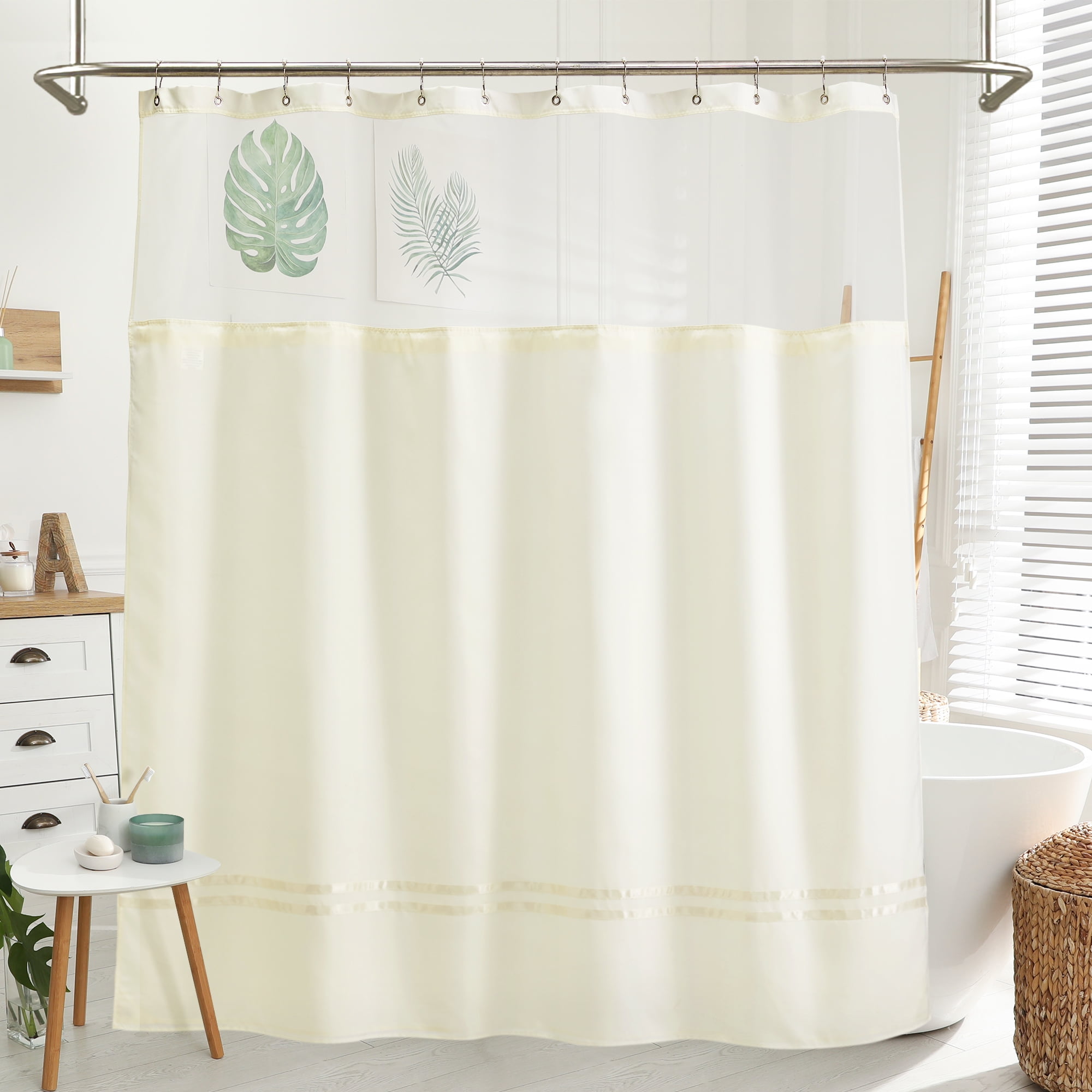 Barossa Design Stripe Shower Curtain with Snapin Liner and Hooks, Mesh