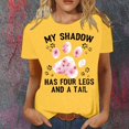 thumbnail image 2 of YDLCAFD T-Shirts Col en V pour Femmes, Packages, Mode Décontractée, Manches Courtes, Col Rond, T-Shirt Ample, Blouse, 2 of 4