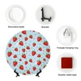 thumbnail image 4 of Picia Strawberry Pattern Bone China Decorative Plate – Wall Decor with Stand and Adhesive, Elegant Ornament for Living Room, Office, or Entryway-7in, 4 of 6