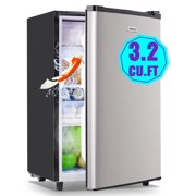 WANAI 3.2 Cu.ft Single Door Mini Refrigerator Silver Fridge 5 Setting Temperature Adjustable New
