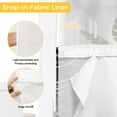 thumbnail image 3 of No Hook Black Gray Ombre Shower Curtain with Snap in Liner Set, Modern Abstract Striped Polka Dots Waterproof Fabric Bathroom Curtains with See Through Top Window, Hotel Style Stall 54 x 78 Inch, 3 of 9