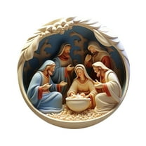 Mmeneyy 2026 Nativity Scene Ornaments - 3.15'' Diameter & Gifts Boxed Keepsake | Christmas Tree Nativity Scene Hanging Ornaments, The Birth of Jesus Decor, Religious Gifts for Christian & Family