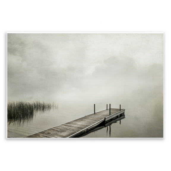 Stupell Industries Mysterious Foggy Lake Dock Landscape & Nature Photography Unframed Art Print Wall Art, 15 x 10