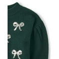 thumbnail image 3 of The Children's Place Girls Long Sleeve Sequin Bow Front Sweater, Sizes XS-XXL, 3 of 3