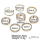 thumbnail image 1 of 8 unids/set Vintage oro/plata mujeres corazón giro dedo anillo joyería de moda, 1 of 2
