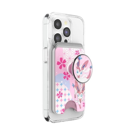 PopSockets Phone Wallet for MagSafe, Phone Card Holder with Grip, Pokemon - Sylveon's Dream