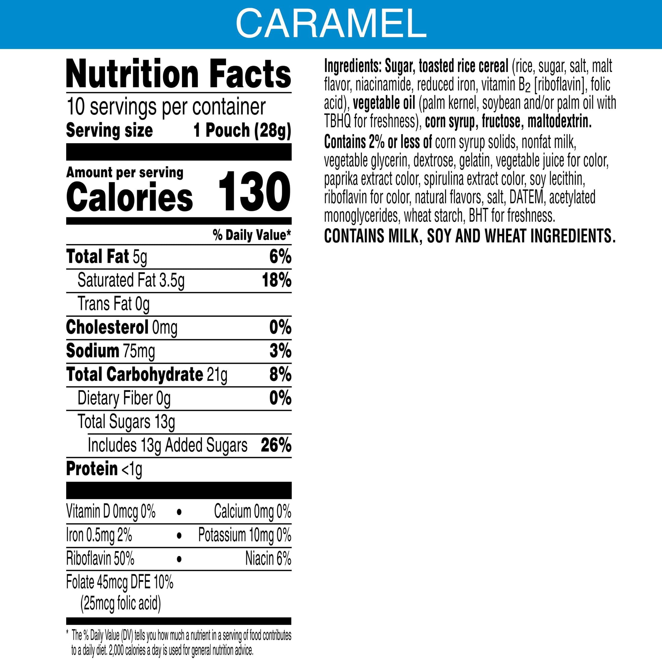 Rice Krispies Treats Poppers Caramel Chewy Crispy Marshmallow Squares, 10 oz, 10 Count