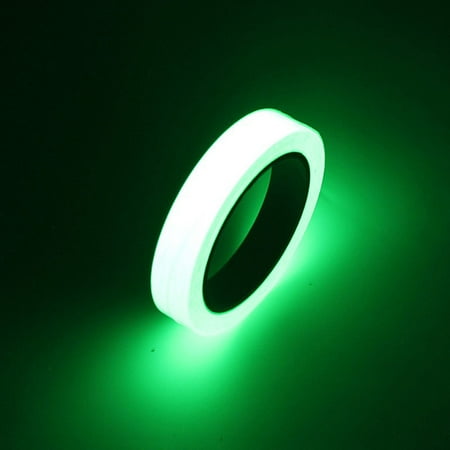 Photoluminescent Vinyl - Glow in the Dark Green Luminous Tape Sticker 10mm width * 10M length: Removable, Waterproof, Photoluminescent