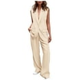thumbnail image 2 of Riforla Women's 2 Piece Outfits Sleeveless Suit Vest and Wide Leg Pants Business Casual Sets Two Piece Sets for Women White XL, 2 of 9