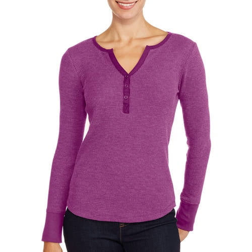 Faded Glory Women's Long Sleeve Henley Thermal