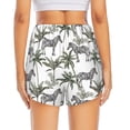 thumbnail image 2 of Lsque Palm Trees Zebra Printed Women's Running Shorts with Liner Pockets,Elastic Quick Dry Workout Athletic Gym Yoga Shorts,Womens High Waist Shorts-XX-Large, 2 of 9