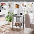 thumbnail image 5 of Table with Drawer White Bedside Table Narrow Side Tables with 2-Tier Storage Shelves Small Table Wood Night Stand for Living Room, Bedroom，Easy Assembly Assembly, 5 of 7