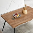thumbnail image 3 of NORDICANA 47"Kitchen Dining Table Live Edge for 2-4 Person,Modern Home Desk Dinner Table Engineered Wood with Thick Tabletop Living Room Table with Metal Frame, 3 of 9