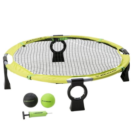 Pump Green Dunlop Premium Easy Assembly Spike Battle Set, Includes 1 net system, 4 competition balls, 1 air pump, 1 carrying bag, Green ()