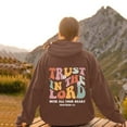 thumbnail image 3 of LEKDFST Christian Hoodie Women Trust In The Lord Graphic Sweatshirt for Women bible Verse Religious Hoodie Pullover Tops Coffee S, 3 of 8