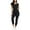 BLACK, variant on Women's Crewneck Off Shoulder Casual Loose Fit Drawstring Romper Jumpersuit