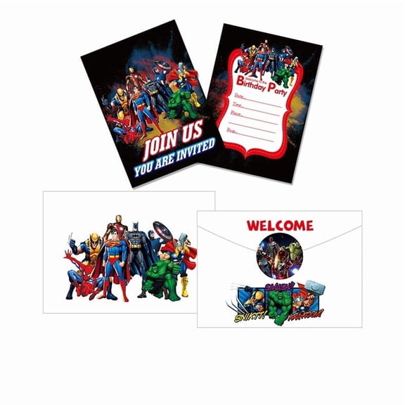 Anime Theme Birthday Party Invitation & Envelopes，12Pcs