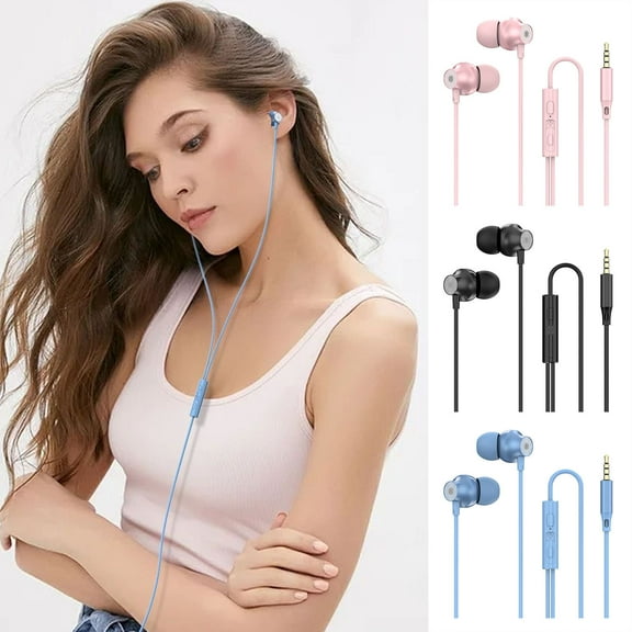 Jacenvly 2024 New Earphones Wireless Clearance Sports Earphones In Ear Subwoofer Wired Headphone With Microphone For Both Men And Women Wireless Headphones Black