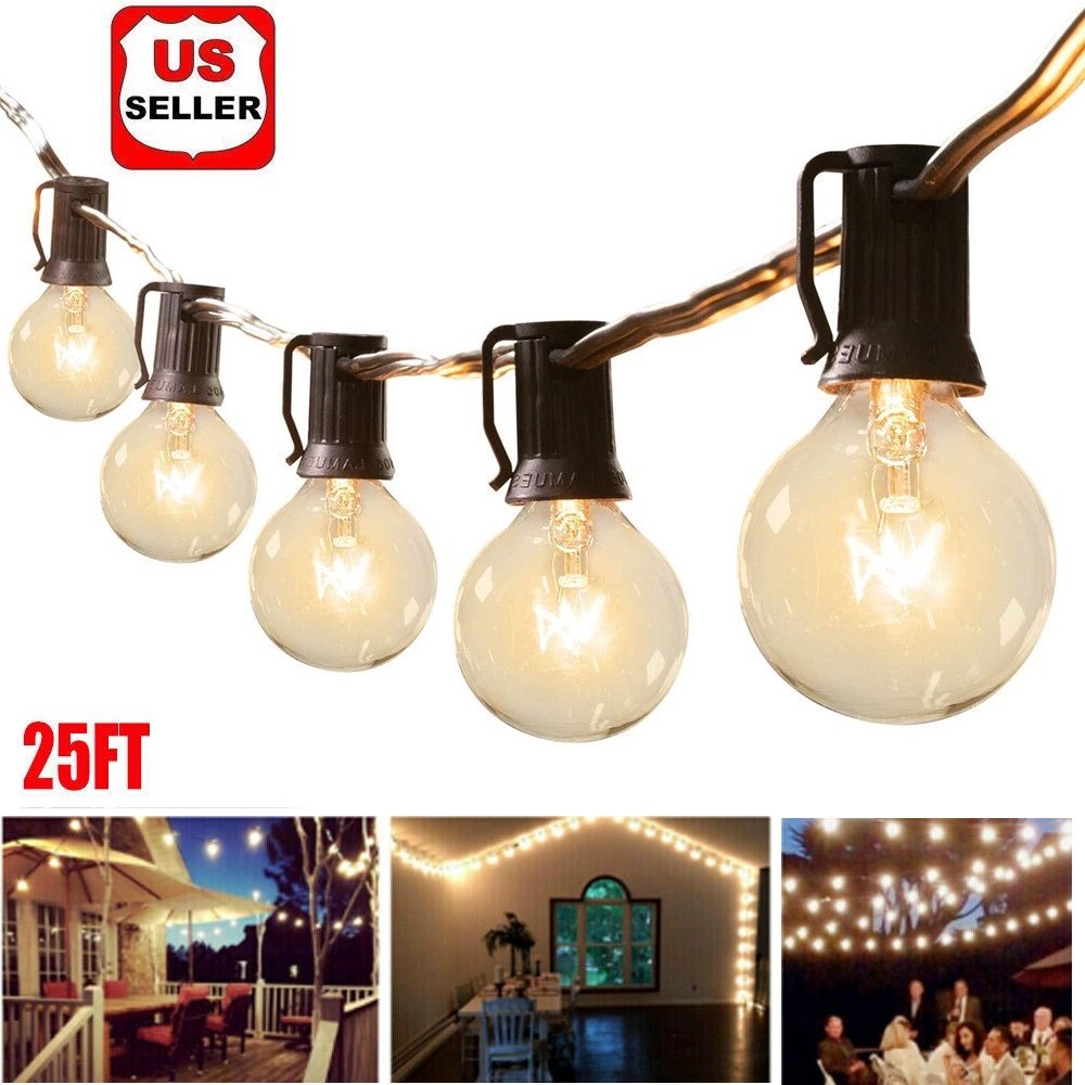 String Lights LINKPAL 25Ft 25 Bulbs G40 Globe String Lights with Bulbs
