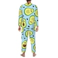 thumbnail image 5 of Bingfone Men'S Pajama Set 2 Piece Loungewear Pjs, Long Sleeve With Pajama Pants-Avocado And Hearts, 5 of 9
