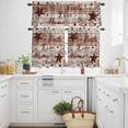 thumbnail image 3 of Retro Red Country Stars Kitchen Curtains Valances and Tiers Set of 3 Faith Love Home Berries Vintage Wood Grain Tier Curtains and Valance with Rod Pocket for Small Windows, 27.5"x36", 3 of 9