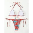 thumbnail image 2 of Women's Paisley Print Halter Triangle Tie Side Bikini Sets Two Piece Swimsuit Bathing Suits, 2 of 7