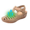 thumbnail image 1 of QIPOPIQ Sandales à Bout Fermé pour Femmes Plateforme Habillées Sandales Compensées pour Femmes Sandale Compensée d'Été Chaussures Confortables Ajourées, 1 of 4