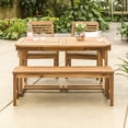 thumbnail image 4 of Walker Edison Transitional Boho 4 Piece Patio Outdoor Dining Set, Brown, 4 of 8