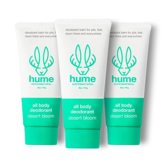 Bálsamo desodorante invisible Hume Supernatural para todo el cuerpo, protección completa del cuerpo, sin aluminio, sin bicarbonato de sodio, control de olores antirozaduras, clínicamente probado en pi