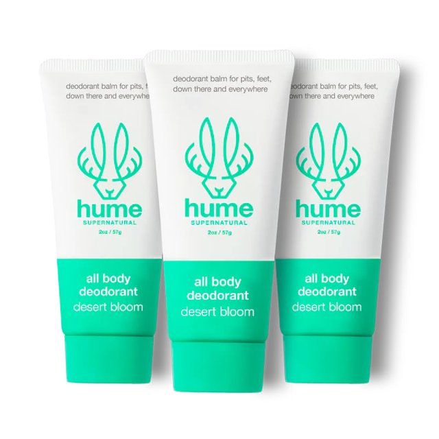 Bálsamo desodorante invisible Hume Supernatural para todo el cuerpo, protección completa del cuerpo, sin aluminio, sin bicarbonato de sodio, control de olores antirozaduras, clínicamente probado en pi