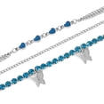 thumbnail image 6 of Shop LC Blue Crystal Set of 3 Charm Anklet Fashion Jewelry Gift for Women Size 10-12", 6 of 8