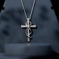 thumbnail image 6 of Rosec Jewels Lab Created Diamond Cross Pendant for women (Ef-Vs Quality) - Infinity Cross Necklace - Christmas Jewelry Gift, 14K White Gold, 6 of 8